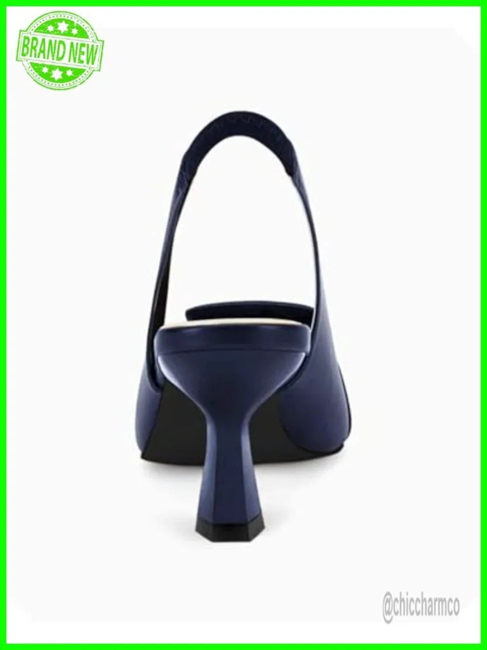Faux Leather Slingback Kitten Heels Low Dress Shoes Pointed Toe Party Office